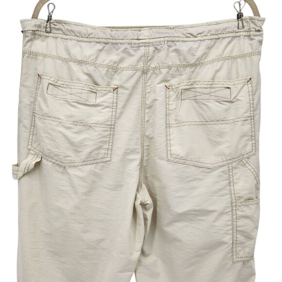 Vintage Structure Mens Medium Carpitrooper Pants Parachute Baggy Ivory Khaki - Picture 4 of 12
